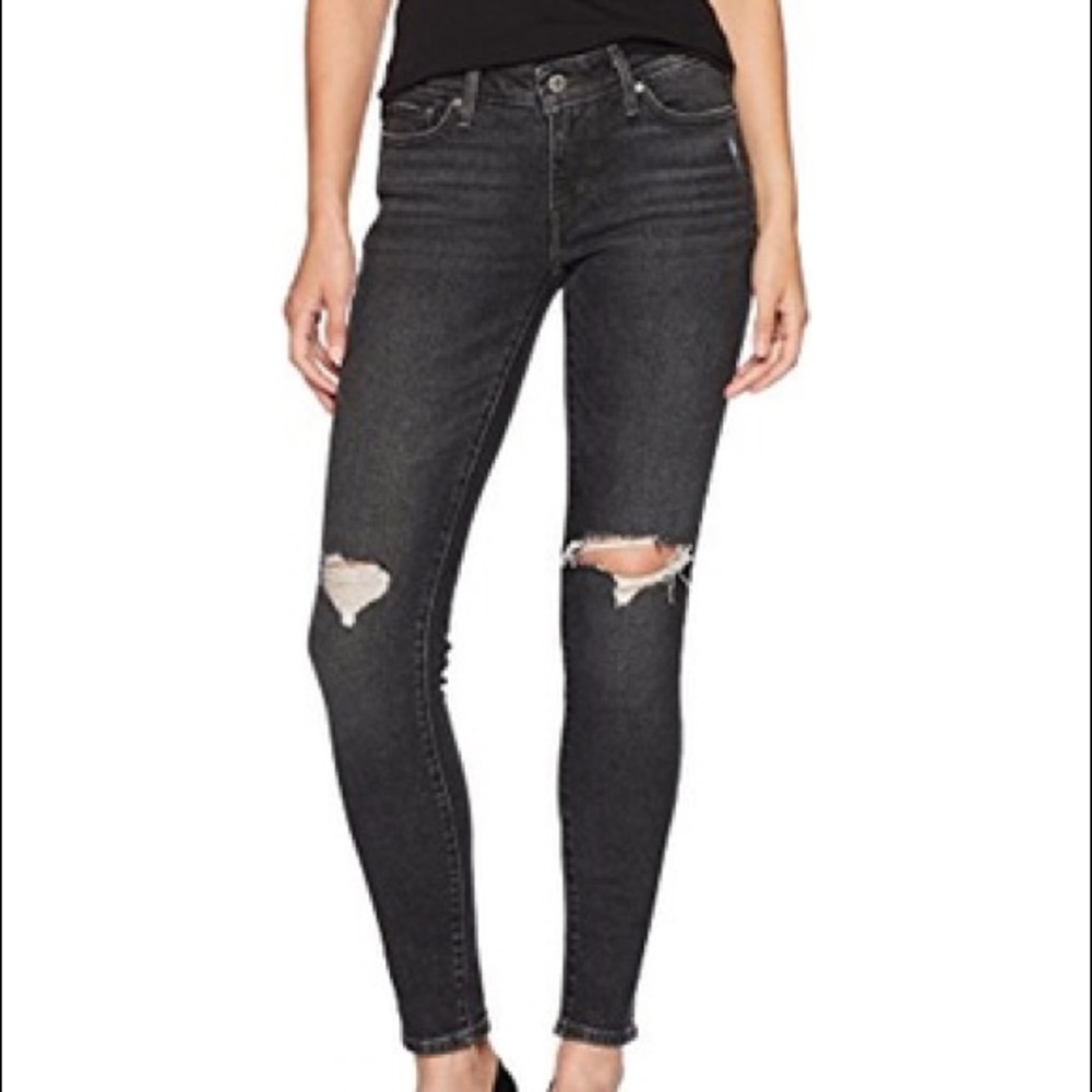 NWT 711 skinny faded black jeans